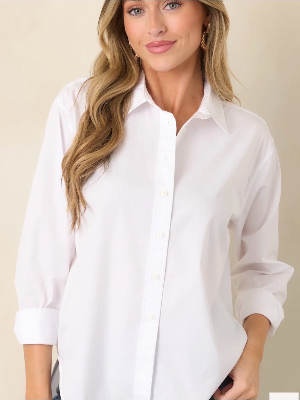 NWT SPANX Women's Oversized White Button-Down Shirt Size Small